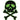 SKULL CROSS BONES GREEN PATCH