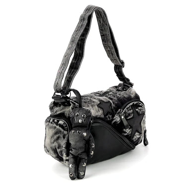 DENIM STAR SHOULDER BAG