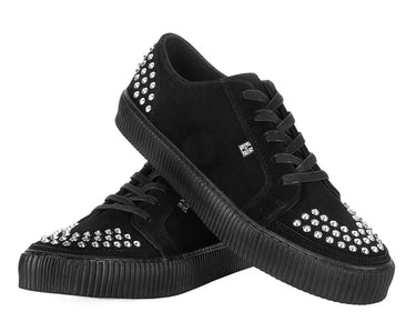 SUEDE STUDDED CREEPER SNEAKER BLACK