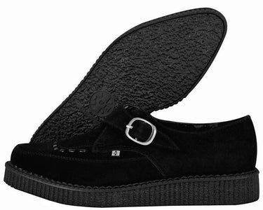 SUEDE BUCKLE POINTED CREEPER BLACK