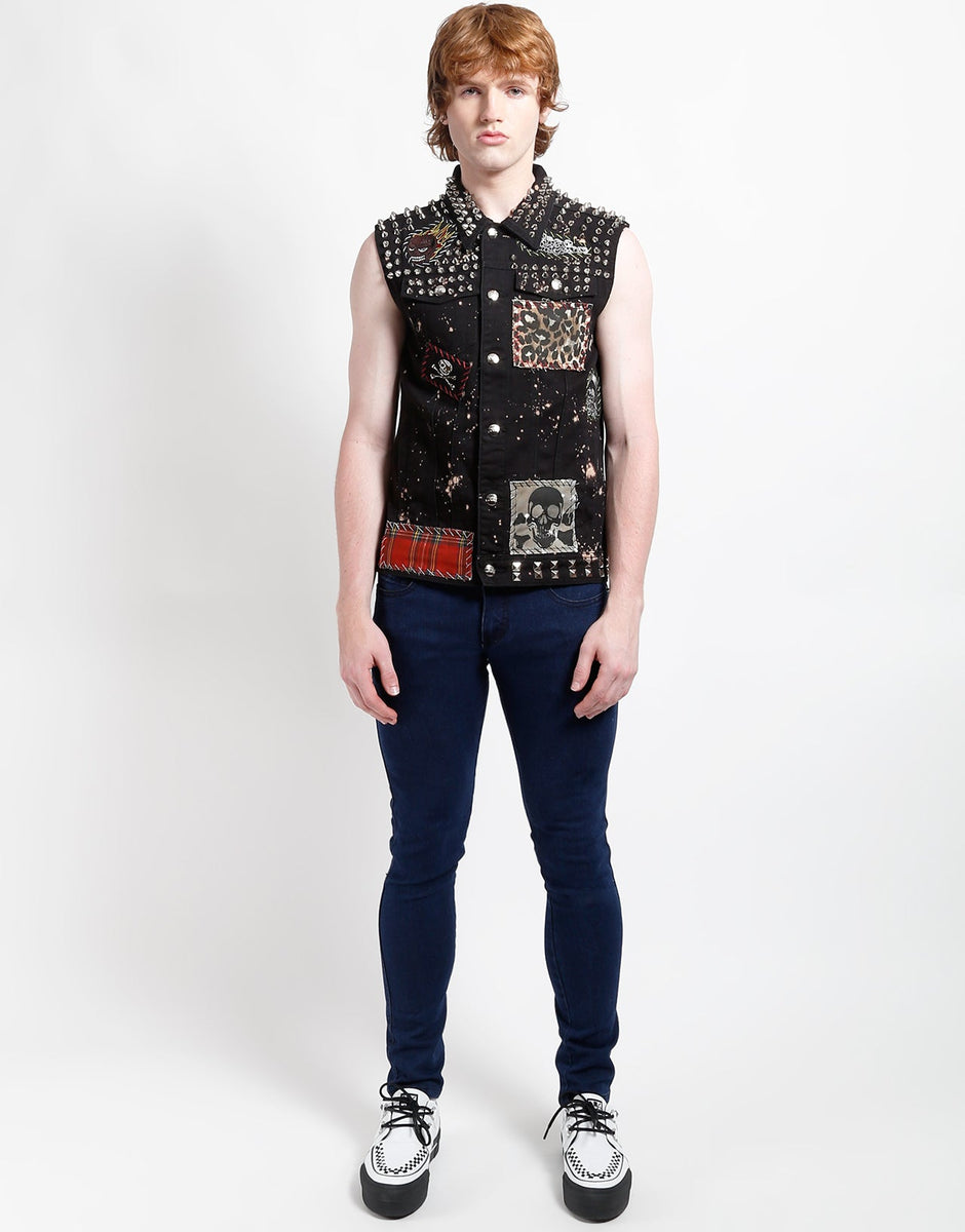 HAND STUDDED PUNK VEST – trashandvaudeville