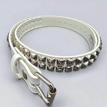 2 ROW PYRAMID BELT WHITE