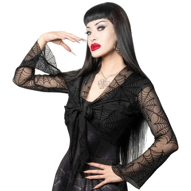 SPIDERWEB MESH TIE TOP