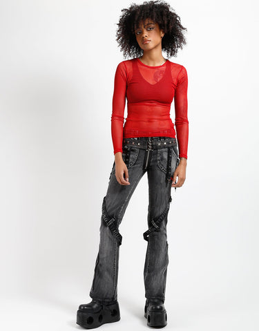POWER BELT PANT BLACK MECHNICAL WASH