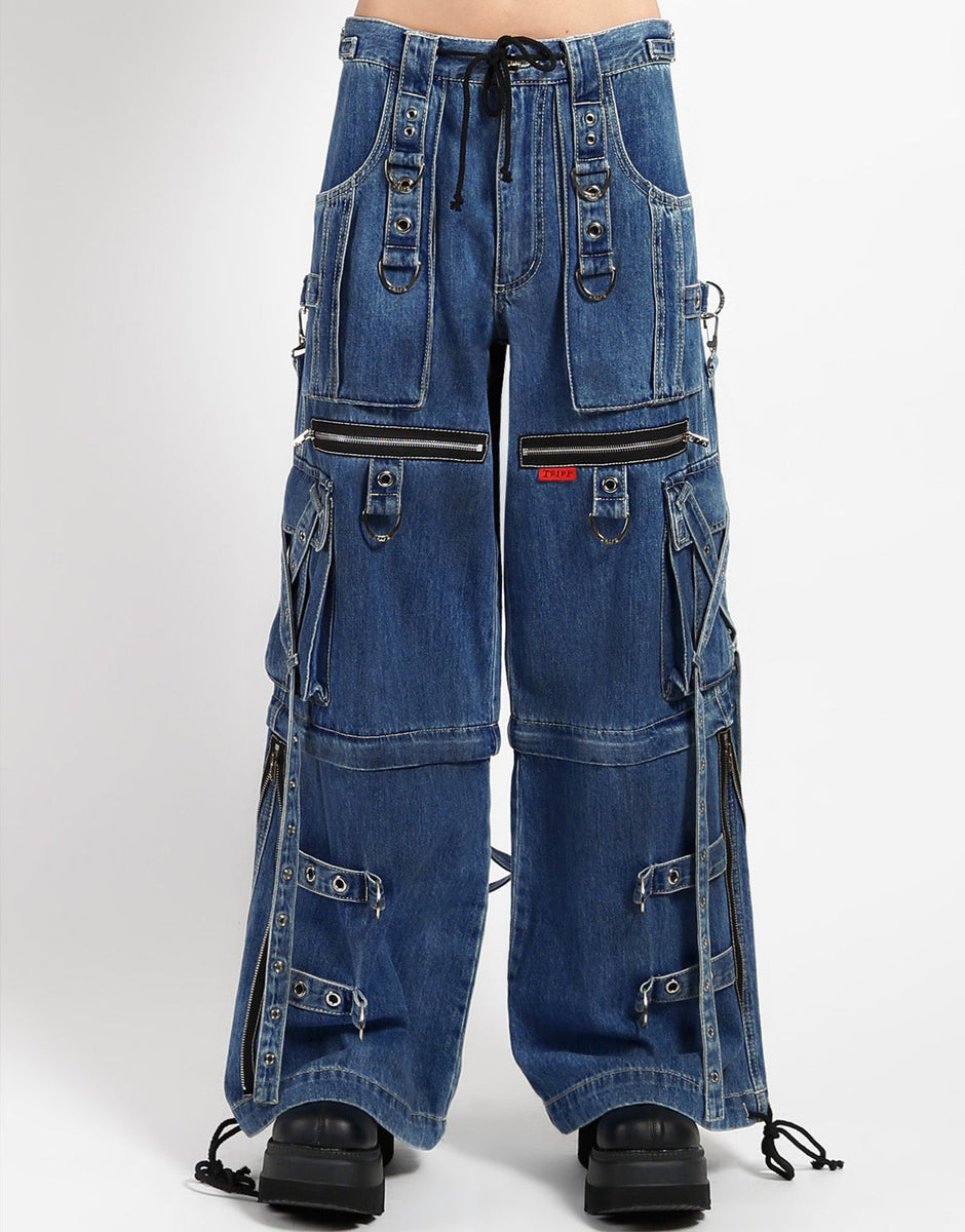 X-STRAP PANT BLUE DENIM – trashandvaudeville
