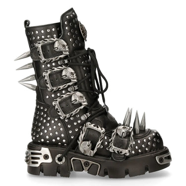 M-1535-S1 SKULL BUCKLE SPIKED BOOT