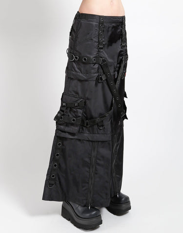 ZIP OFF MEGA NYLON SKIRT BLACK