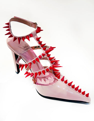 STEP BACK HEELS IN PINK/RED