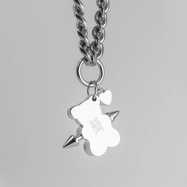 MEGA PIERCED GUMMY BEAR CHAIN SILVER