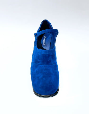 THE GROOVE BLUE SUEDE MARY JANE HEELS