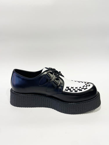 WULFRUN BLACK WHITE LEATHER CREEPER