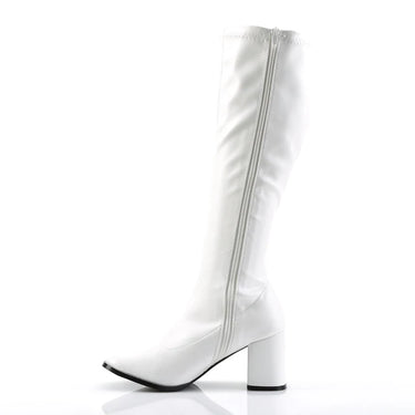 GOGO-300 WHITE VEGAN LEATHER GOGO BOOT