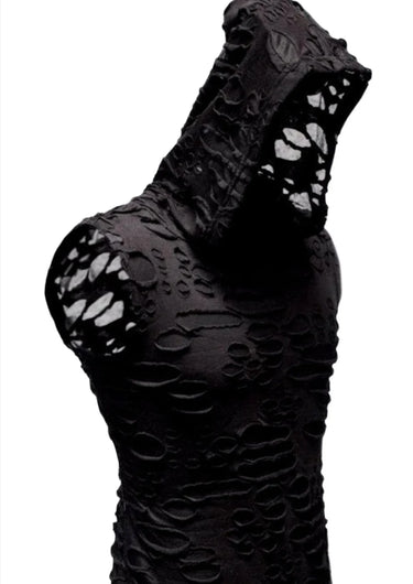 HOODIE TEE BLACK DECAYED