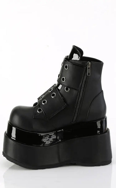 BEAR-104 BLACK PATENT/BLACK VEGAN LEATHER