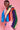 FAUX FUR STRIPE CROPPED JACKET RAINBOW