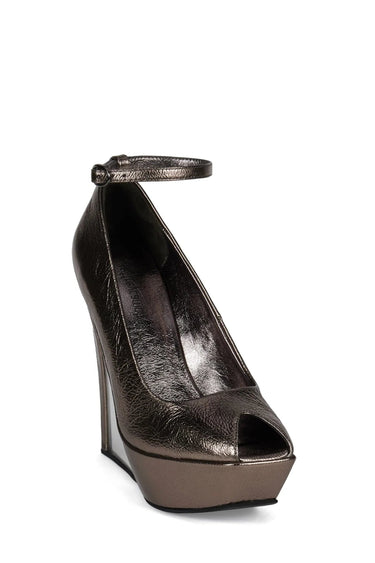 PROVISO PLATFORM PEWTER WEDGE HEEL