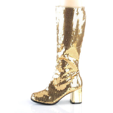 SPE-300SQ GOLD SEQUIN GOGO BOOTS