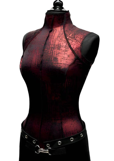 FUTURE SHOCK TOP SLEEVELESS RED METALLIC