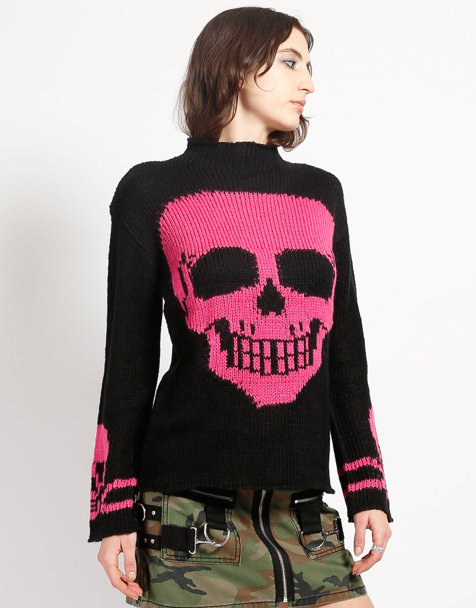 SKULL SWEATER PINK SKULL – trashandvaudeville