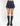 DENIM PLEATED BONDAGE SKIRT