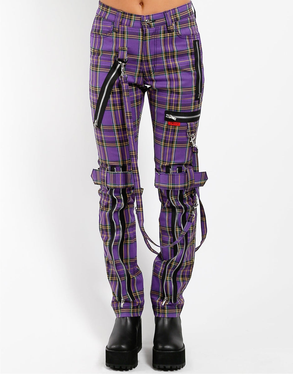 BONDAGE PANT VIOLET PLAID – trashandvaudeville