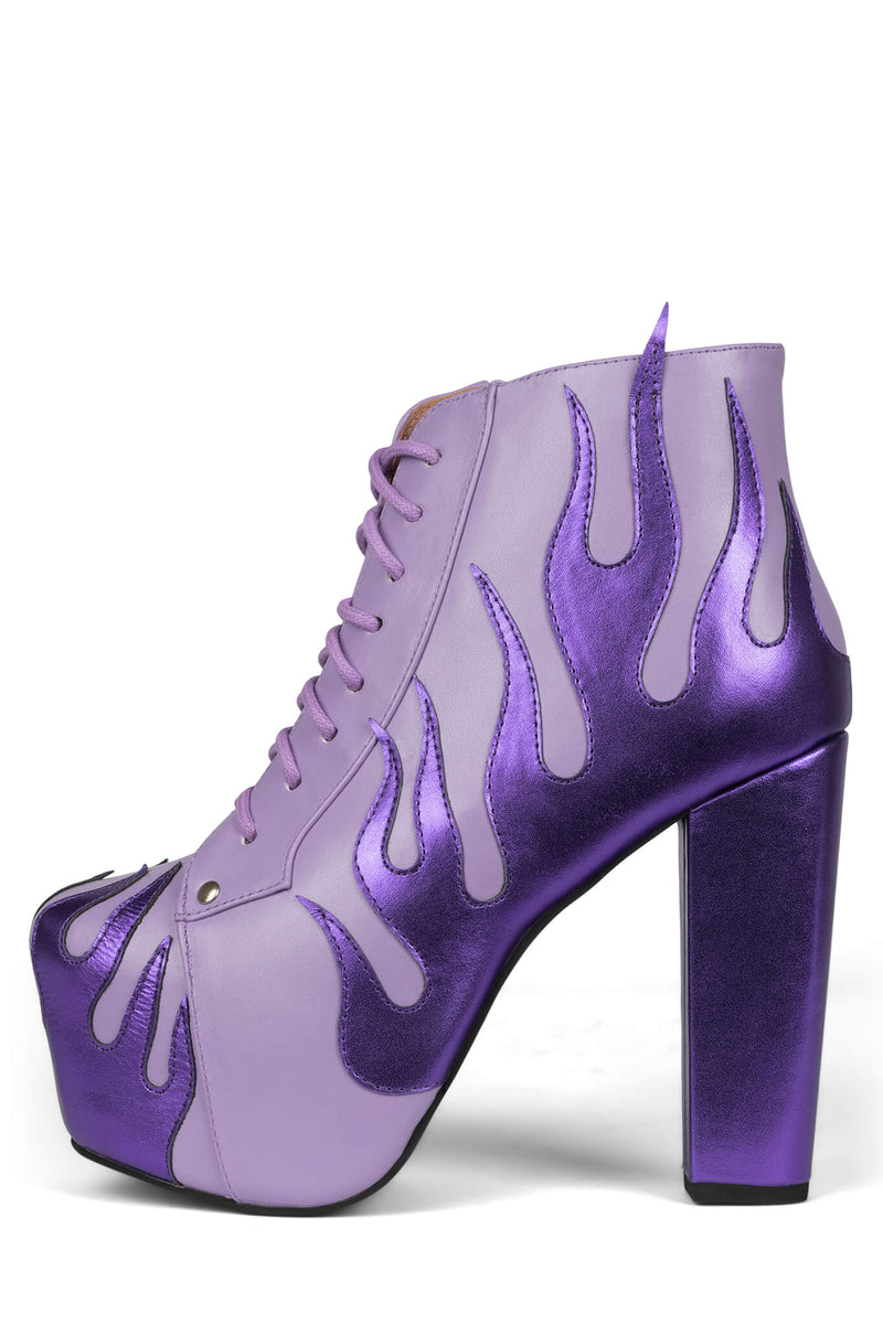Lita Flame Boots - Purple Metallic – trashandvaudeville