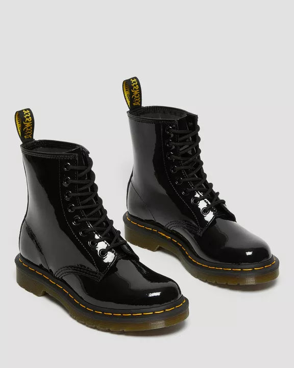 1460 Black Patent Leather Lace Up Boots