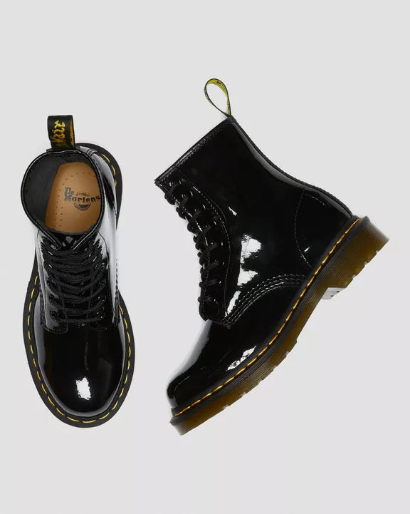 1460 Black Patent Leather Lace Up Boots