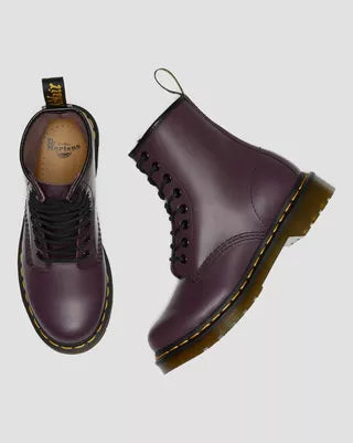 1460 Purple Leather Lace Up Boots