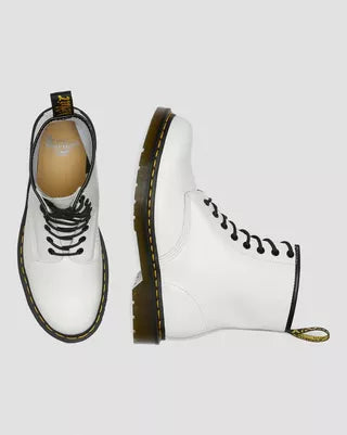 1460 White Leather Lace Up Boots