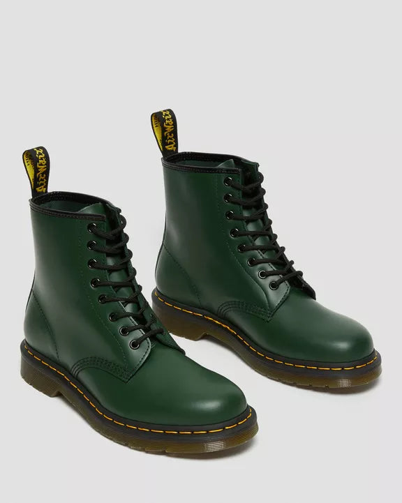 1460 Green Leather Lace Up Boots