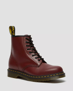 1460 Cherry Red Smooth Leather Lace Up Boots