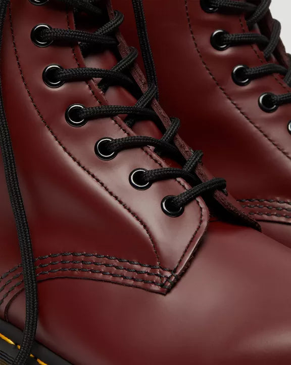 1460 Cherry Red Smooth Leather Lace Up Boots