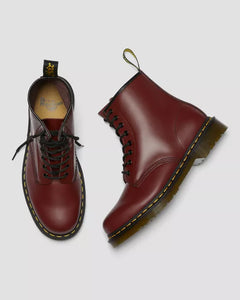 1460 Cherry Red Smooth Leather Lace Up Boots