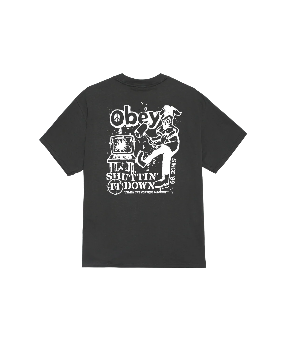 OBEY SMASH THE CONTROL MACHINE VINTAGE BLACK