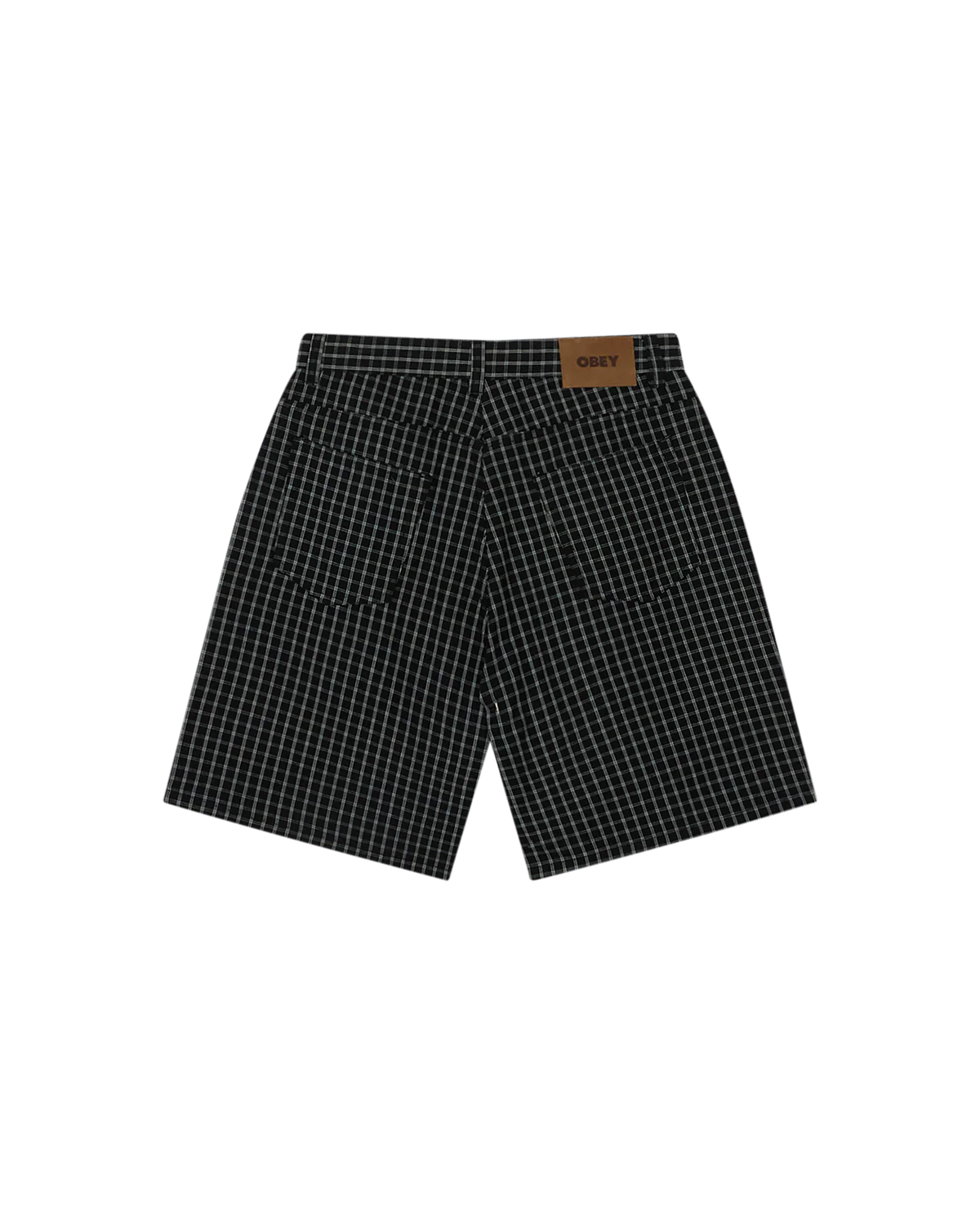 PLAID BAGGY DENIM SHORT BLACK MULTI