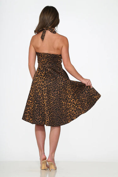Leopard Halter Dress