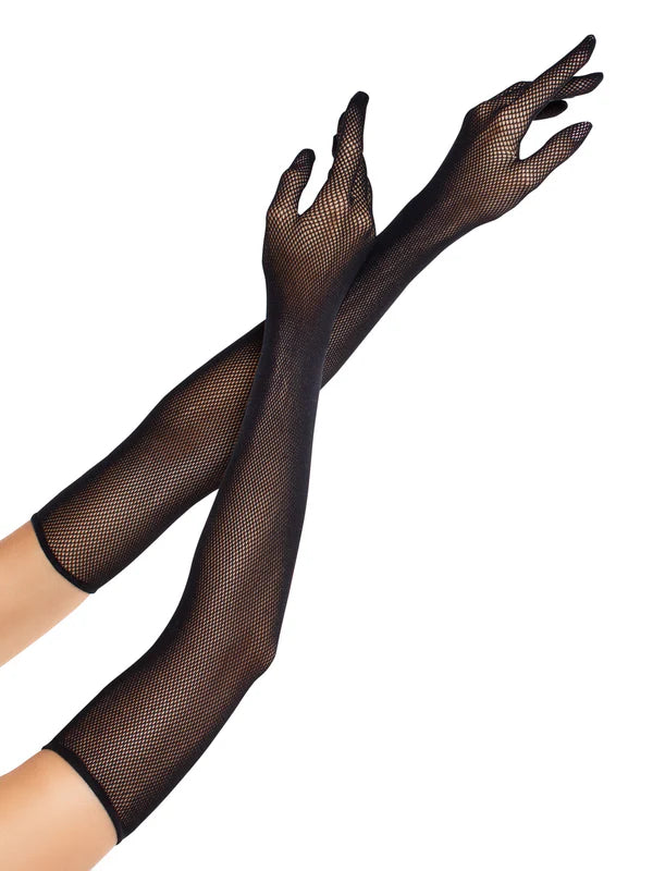 OPERA LENGTH FISHNET GLOVES BLACK