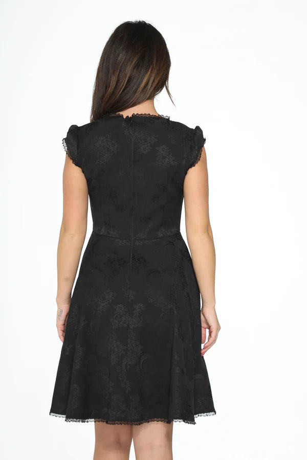 BROCADE GOTHIC SWING DRESS BLACK