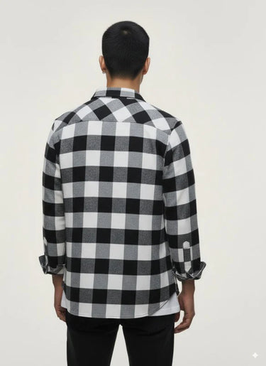 BUFFALO PLAID FLANNEL BLACK/WHITE