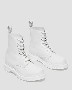 1460 White Pascal Mono Lace Up Boots