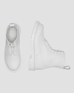 1460 White Pascal Mono Lace Up Boots