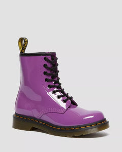 1460 Purple Patent Leather Lace Up Boots