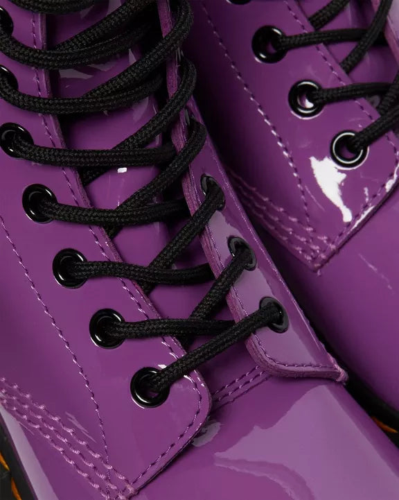 1460 Purple Patent Leather Lace Up Boots