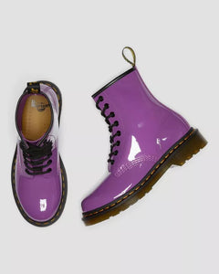 1460 Purple Patent Leather Lace Up Boots