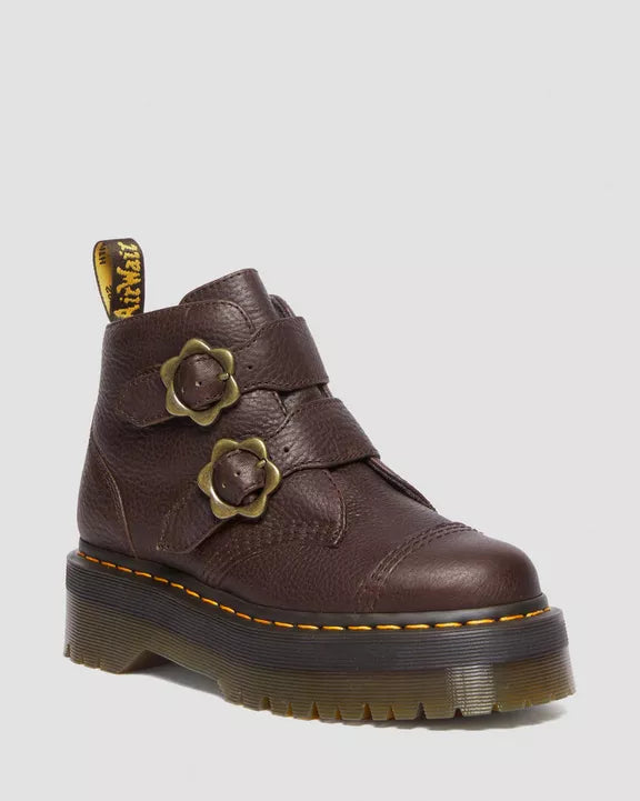 DEVON FLOWER BOOT DARK BROWN