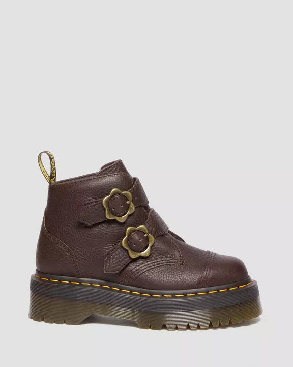 DEVON FLOWER BOOT DARK BROWN