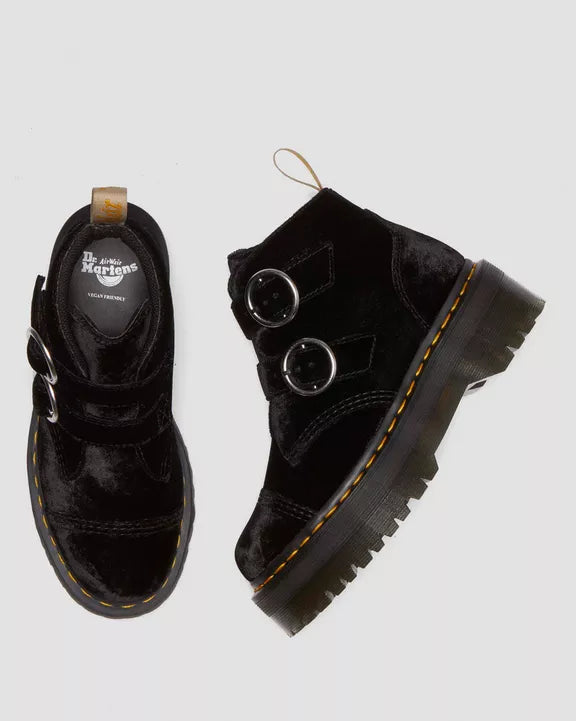 VEGAN DEVON BLACK VELVET BOOT