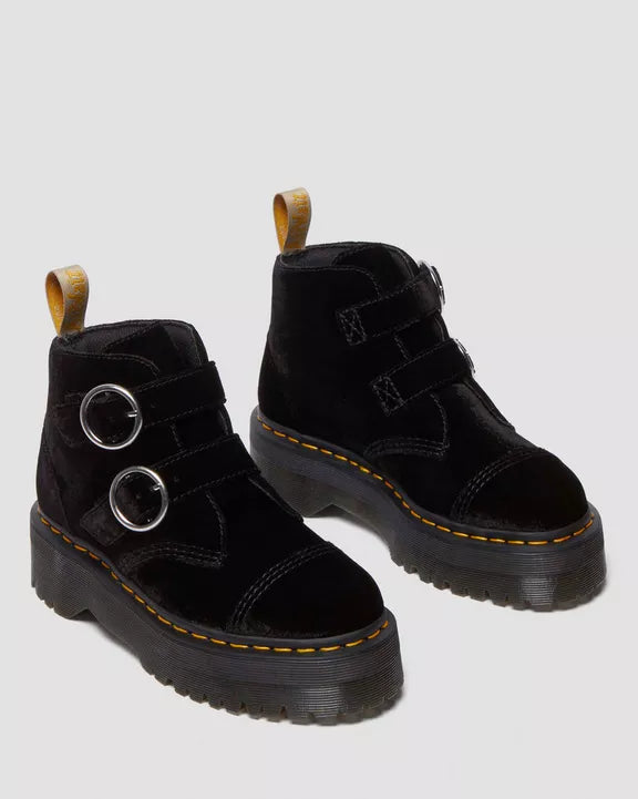 VEGAN DEVON BLACK VELVET BOOT