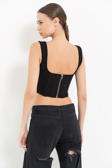 SQUARE BUSTIER BLACK